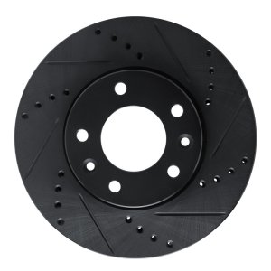 Kia Sedona Brake Rotor (1) - Front Right - R1 Concepts - Drilled & Slotted - Black - `03-`05